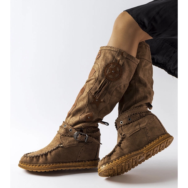 Inna Cizme boho maro închis de la Putignano 1 Inna Cizme boho maro închis de la Putignano 1