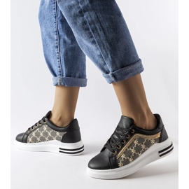 Inna Tenisi negri cu inserție aurie de la Agostina negru 2 Inna Tenisi negri cu inserție aurie de la Agostina negru 2