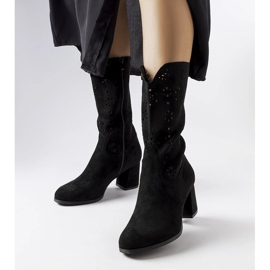 Botine negre ajurate de la Vergiate negru 1