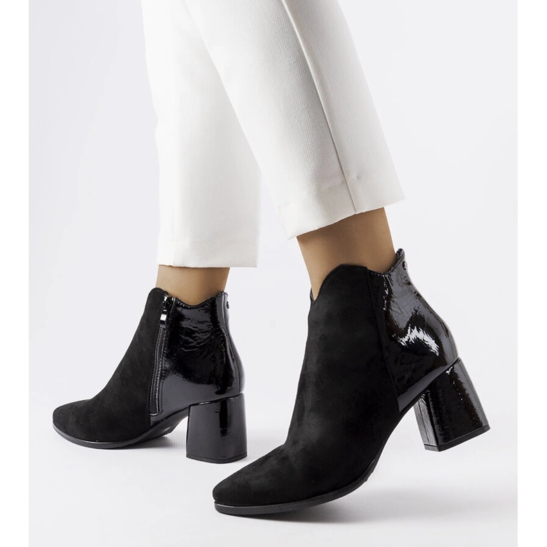 Cizme negre din piele intoarsa termoizolata Riia negru 1 Cizme negre din piele intoarsa termoizolata Riia negru 1