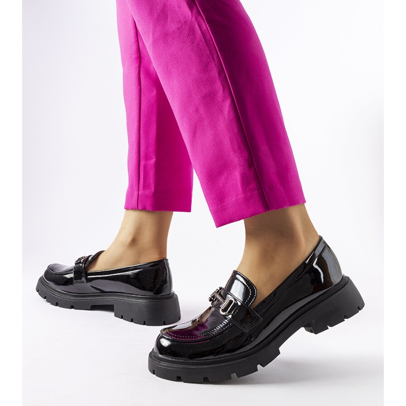 Inna Mocasini negri lacuiti cu strasuri Cantú negru 1