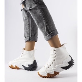 Adidasi sport albi cu talpa groasa de la Toro 2