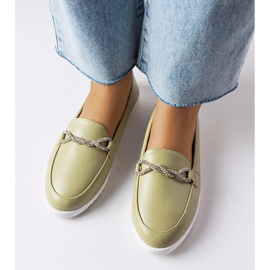 Mocasini verzi cu strasuri de la Paola verde 1