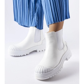 Inna Cizme de muncitori albe cu inserții de cauciuc de la Lange 1