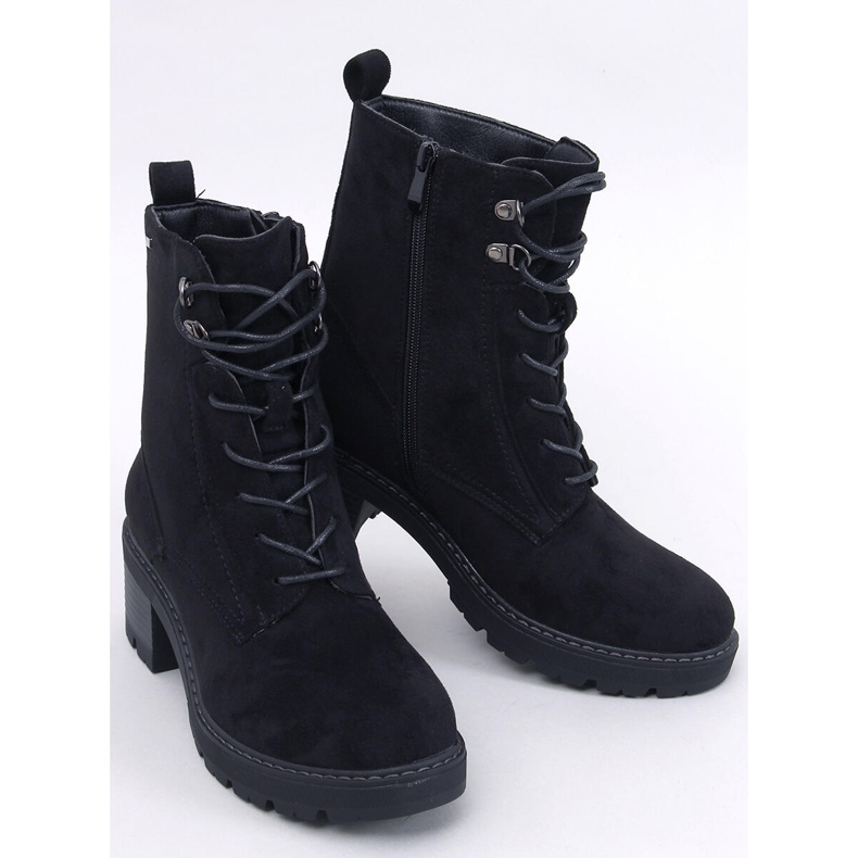 Botine confortabile cu toc înalt Reed Black negru 1