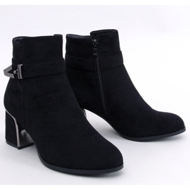Botine elegante Khalia Black cu toc înalt negru 1