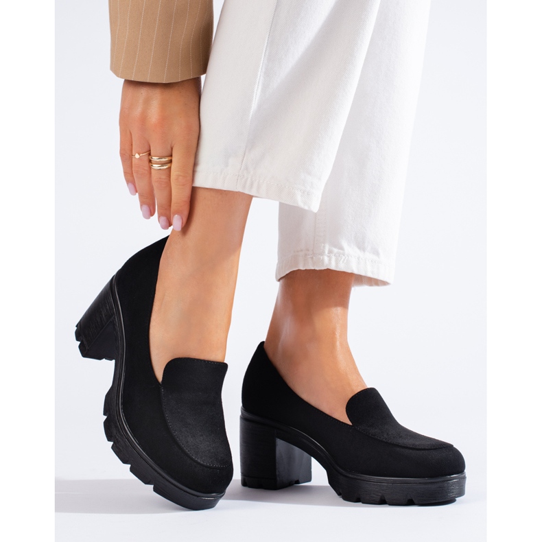 W. Potocki Pantofi cu toc de piele intoarsa de dama Potocki negri negru 1