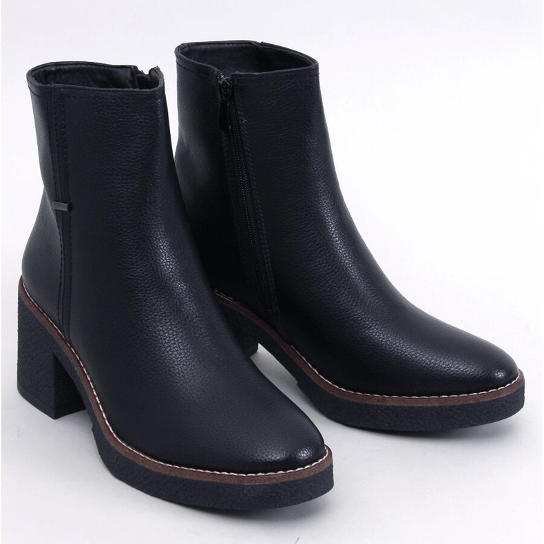 Botine cu toc înalt din cauciuc Tamika negru 1