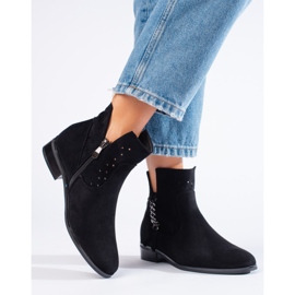 Cizme de primăvară ajurate Vinceza negre negru 1