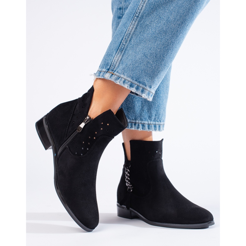 Cizme de primăvară ajurate Vinceza negre negru 1