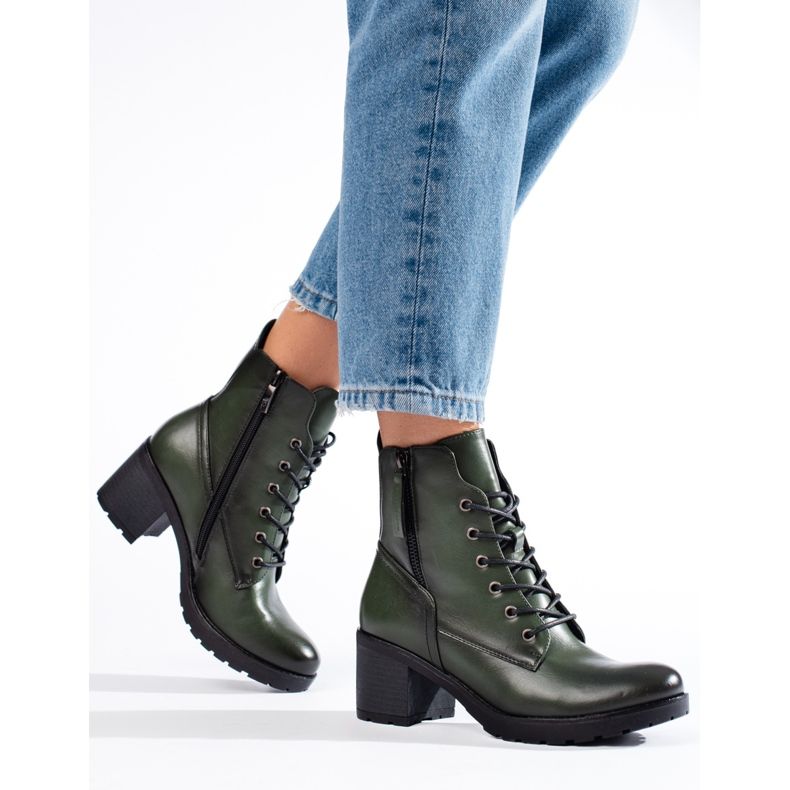 W. Potocki Botine de dama, verzi, Potocki verde 1