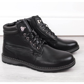 Botine izolate barbati piele, negre, T.Sokolski Z23-111 negru 1