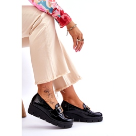 Lemar Mocasini din piele lacuita cu decor pe pană, negru 4 Lemar Mocasini din piele lacuita cu decor pe pană, negru 4