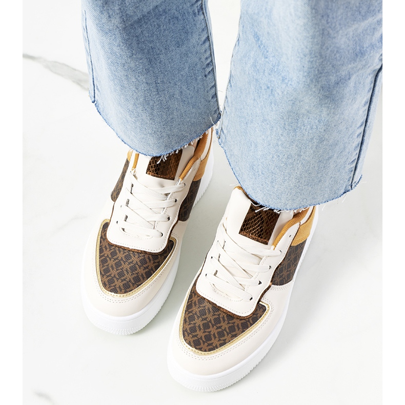 Tenisi Manal de dama bej alb maro 1