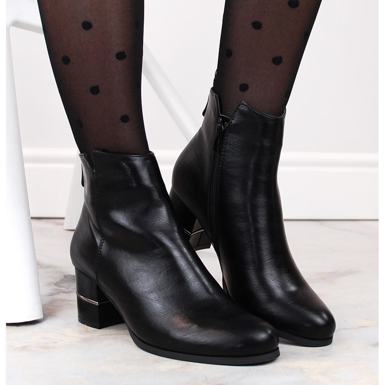 Cizme Chelsea negre calde pe stâlp de M. Daszyński negru 2