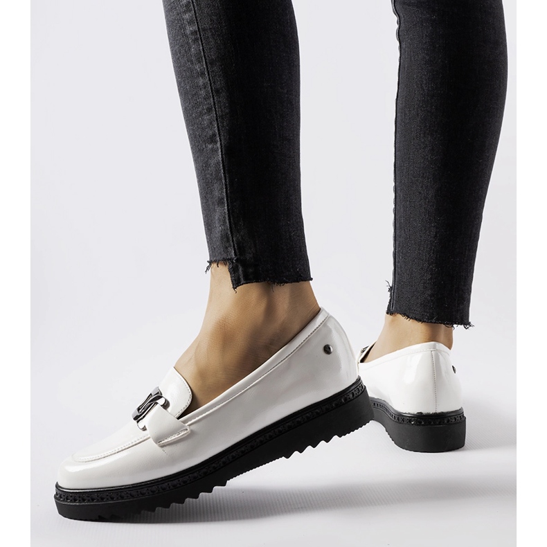 Inna Mocasini albi cu pană patentate de la Vinceza 1 Inna Mocasini albi cu pană patentate de la Vinceza 1