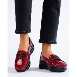 Mocasini de dama lavete bordeaux Shelovet roșu 1