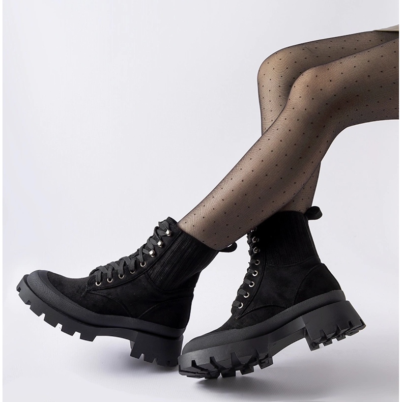 Botine negre din piele ecologică Orson negru 1