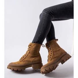 Cizme maro din piele intoarsa ecologica de la Orson 1