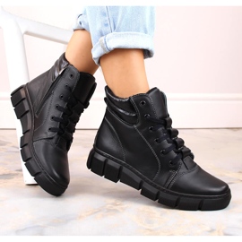 Piele de dama confortabila, cizme negre izolate Helios 562S negru 1 Piele de dama confortabila, cizme negre izolate Helios 562S negru 1