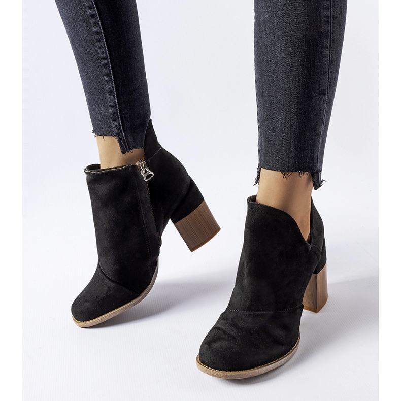 Botine negre Artemisia cu toc inalt negru 1