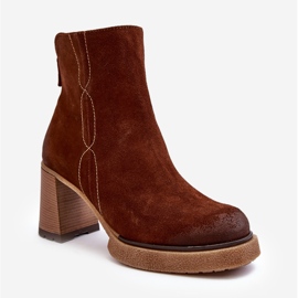 Cizme De Damă De Căprioară Pe Toc Înalt, Maro Lemar Remilda 1