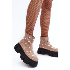 S.Barski Cizme Izolate Din piele intoarsa Cu Cristale D&A MR870-83 Bej 1 S.Barski Cizme Izolate Din piele intoarsa Cu Cristale D&A MR870-83 Bej 1