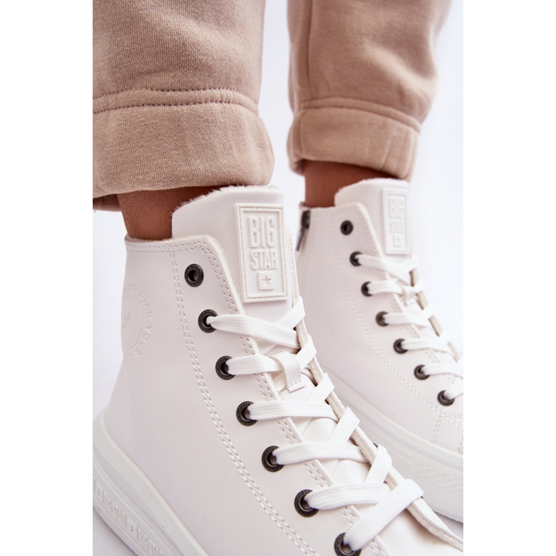 Pantofi de damă cu fermoar izolați, alb Big Star MM274021 1