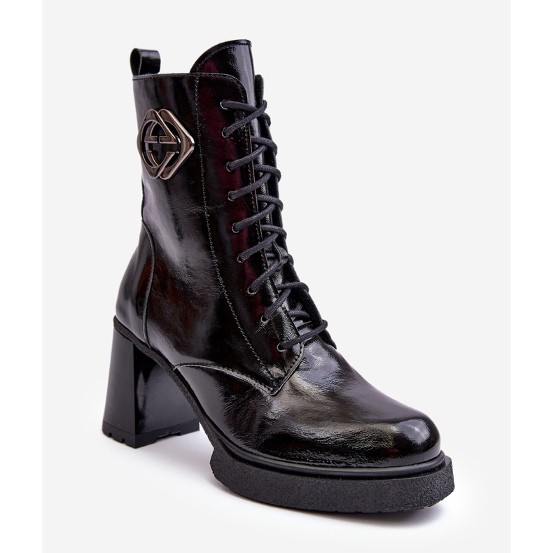 Botine Înalte Damă Piele Negre Lemar Danel negru 1