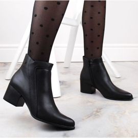 Botine izolate cu toc înalt Sergio Leone W SK420B, negre negru 2