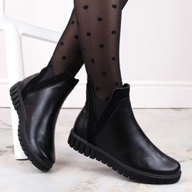 Botine slip-on din piele izolată neagră Filippo W PAW472 negru 1