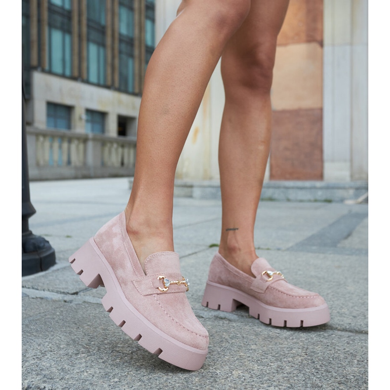 Mocasini roz cu cataramă și strasuri de la Gaiola 2 Mocasini roz cu cataramă și strasuri de la Gaiola 2