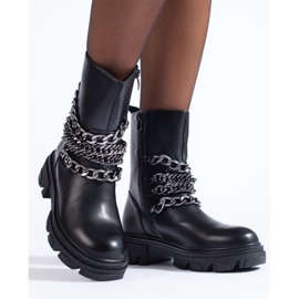 Genți de damă cu lanțuri negru 1