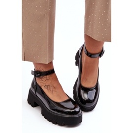 WS1 Pantofi de damă din piele lăcuită cu toc mic și cataramă, negri de la Owena negru 1 WS1 Pantofi de damă din piele lăcuită cu toc mic și cataramă, negri de la Owena negru 1