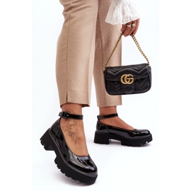 WS1 Pantofi de damă din piele lăcuită cu toc mic și cataramă, negri de la Owena negru 2 WS1 Pantofi de damă din piele lăcuită cu toc mic și cataramă, negri de la Owena negru 2