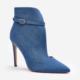 WS1 Botine Damă Denim Pe Toc Înalt, Albastru Amalundi 1