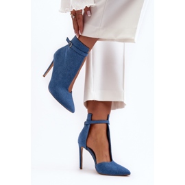 WS1 Botine Damă Denim Pe Toc Înalt, Albastru Amalundi 3
