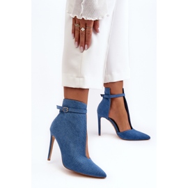 WS1 Botine Damă Denim Pe Toc Înalt, Albastru Amalundi 2