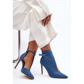 WS1 Botine Damă Denim Pe Toc Înalt, Albastru Amalundi 6