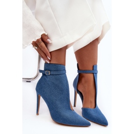 WS1 Botine Damă Denim Pe Toc Înalt, Albastru Amalundi 7
