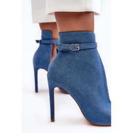 WS1 Botine Damă Denim Pe Toc Înalt, Albastru Amalundi 4