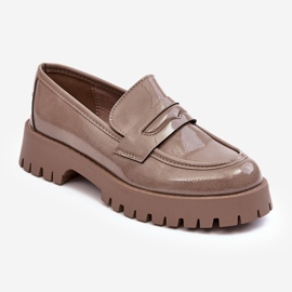 Mocasini patentati Pantofi plati Bej Jannah 1
