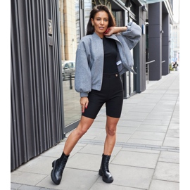 Cizme negre decorate cu cusături Nicla negru 1