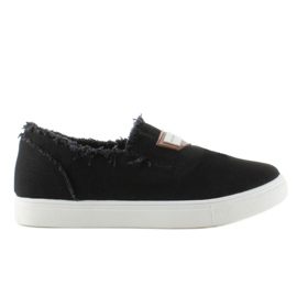 Denim slip-on cu plasture NB22 Black negru 1