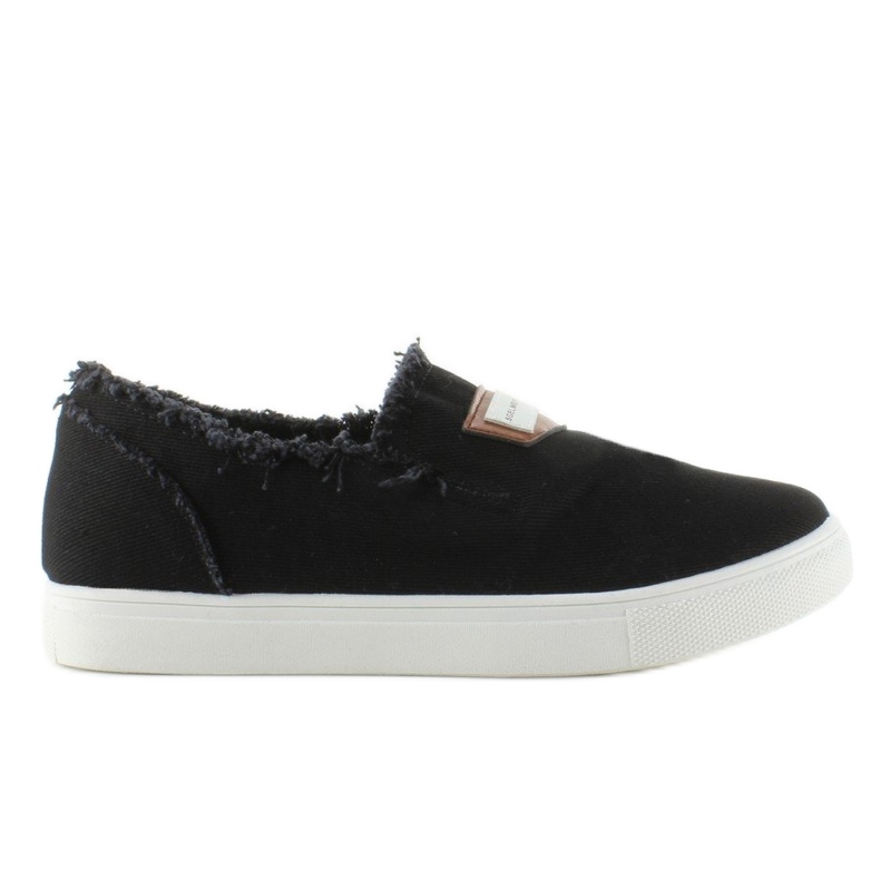Denim slip-on cu plasture NB22 Black negru 1