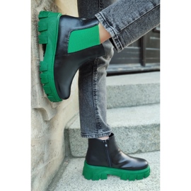 Cizme de lucru dama cu talpa verde negru 1