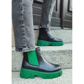 Cizme de lucru dama cu talpa verde negru 2