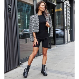 Botine izolate negre cu model din picioare de găin de la Alfeo negru 1