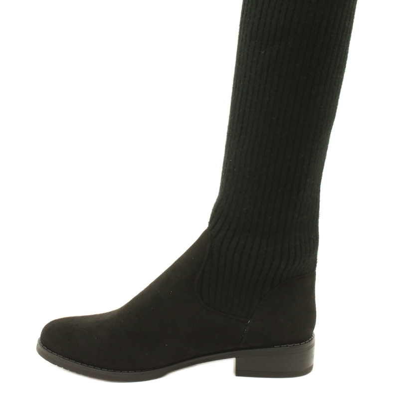 M.Daszyński Cizme cu nervuri pentru femei SA62-58 Cizme negre negru 5