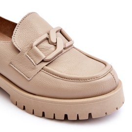 Lemar Pantofi din piele la modă Mocasini bej 3